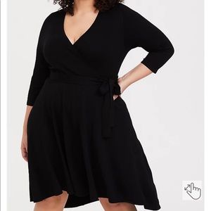 Torrid Black Faux Wrap Dress Size 0x